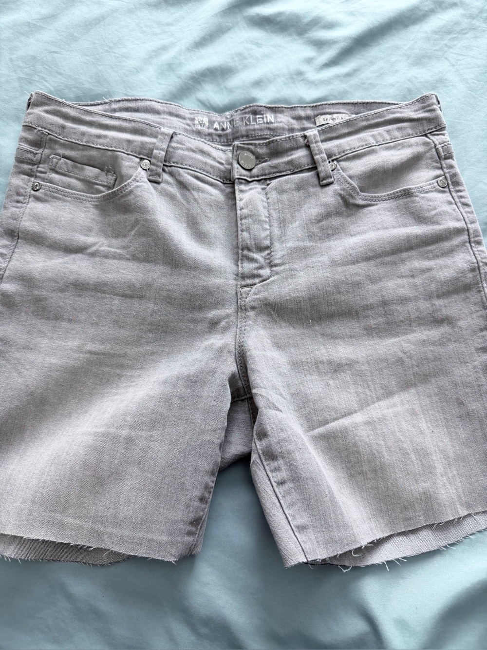 Anne Klein Gray Denim Cutoff Shorts